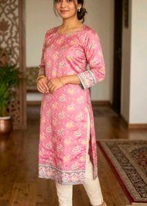 Pink Elephant Print Kurti