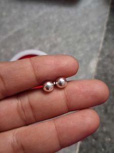Silver Ball Stud Earrings