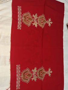 Embroidered Red blouse fabric