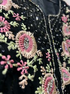 Elegant Black Embroidered suit handwork