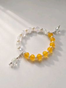 Beaded Bracelet - Yellow & White