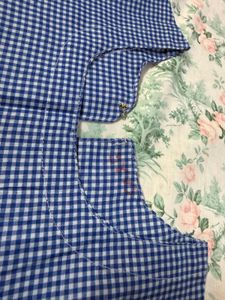 Blue Gingham Fit &amp; Flare Dress