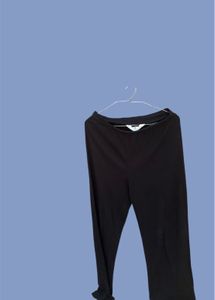 H&M Black Straight Leg Cut Out Trousers