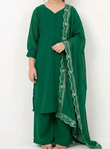 Emerald Green Kurta Palazzo set 3 pcs
