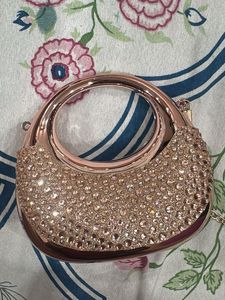 Sparkling Rose Gold Clutch Bag