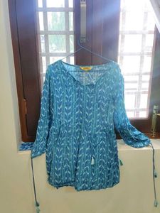 Blue Ikat Print Tunic Kurta