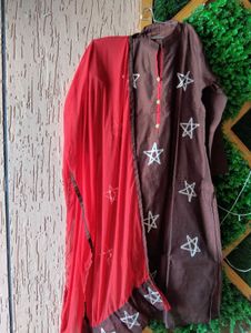 Brown Kurta with Star Embellishments