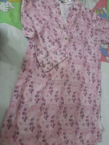 Pink Floral Print Kurta