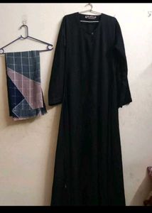 Elegant Black Kurta Set with Scarf
