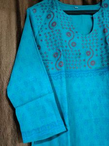 Beautiful Teal Kurti with Paisley Print