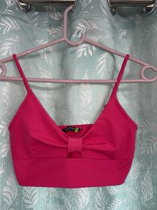 Hot Pink Cut-Out Crop Top