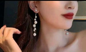 long tassel  Pearl stone earrings🔥