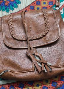 Stylish Brown Braided Handbag