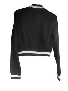 Black Cropped Bomber Jacket LT-23