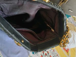 Sparkly Black Mesh Evening Clutch