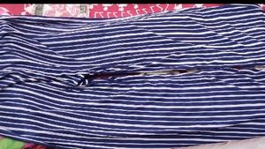 Blue Stripped Palazzo Soft Stretchable Fabric