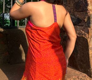 Vibrant Red Ethnic Dress Y2K