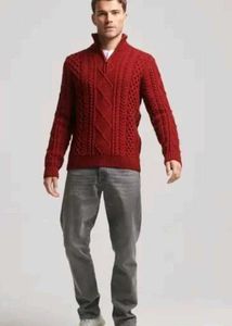 Superdry Red Cable Knit Sweater