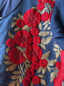 Embroidered Kurta with Button Detail