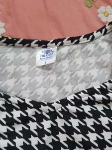 Houndstooth Puff Sleeve Top