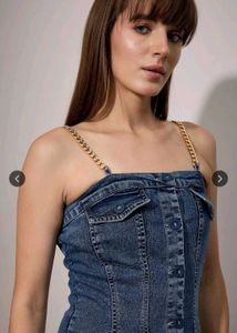 Blue blast chain detail A-Line dress size M