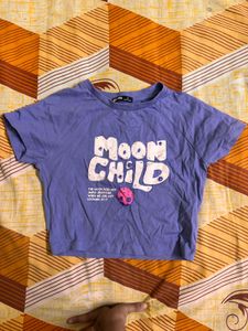 Purple "Moon Child" Crop Top