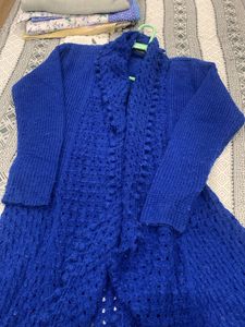 Cobalt Blue Pom-Pom Cardigan