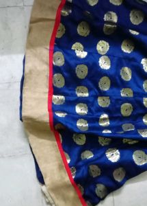 Blue Gold Print Ethnic Skirt