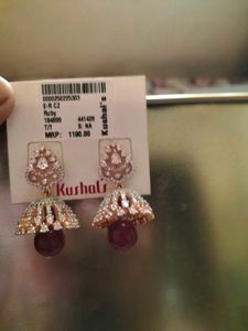 Exquisite Ruby &amp; CZ Jhumka Earrings