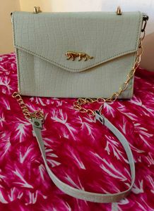 Stylish Light Green Croc Embossed Handbag