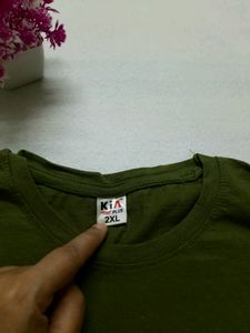 Olive Color Full Sleeves T Shirt