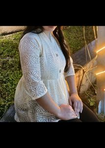 🤍 White lace peplum top🤍