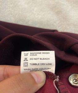 Women Burgundy Bootcut Trousers with Slit