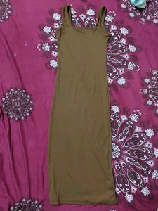 Maxi brown bodycon dress