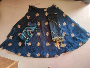 Elegant Blue Embroidered Lehenga Set