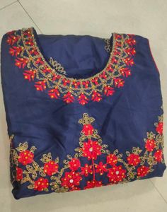 Embroidered Navy Maxi Dress