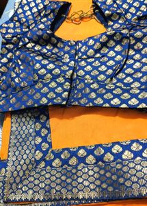 Women Yellowish Saree With Designer Blouse
