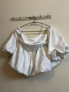 Off-Shoulder White Peplum Top negotiable