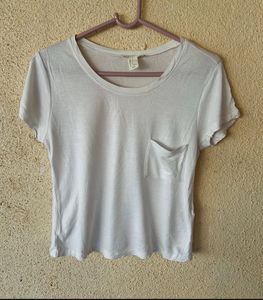 White H&M Pocket Tee