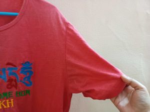 Dark Coral Pink Coloured T-shirt