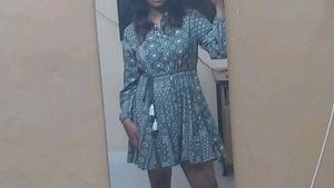 Boho Green Print Midi Dress