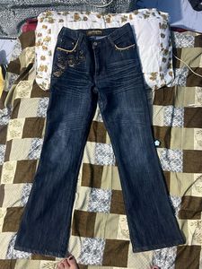 Women's Flared Jeans with Embellishments
