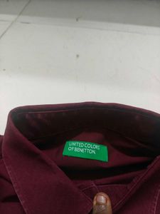 Men's Burgundy Collared Shirt