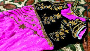 Exquisite Embroidered pink party wear dress