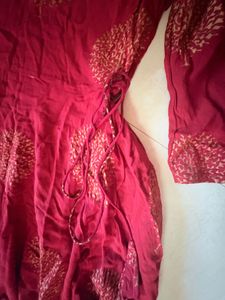 Maroon Kurta with Gold Print