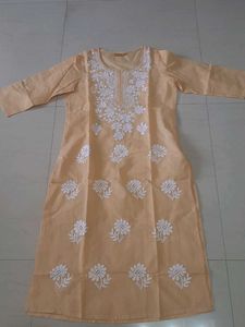 NEW Elegant Peach Chikankari Kurta
