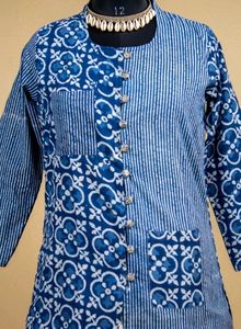 New Without Tag- Hand Block Ajrakh Kurta
