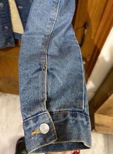 Primark Denim Jacket with Shearling Collar M