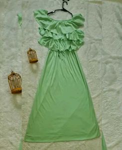Off Shoulder Ruffle Maxi Dress
