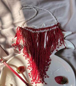 Bohemian Beaded Fringe Necklace